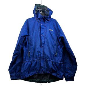 Patagonia Vtg Women’s Blue Ripstop Hooded Jacket Fleece Lined Outdoor Coat Sz SM